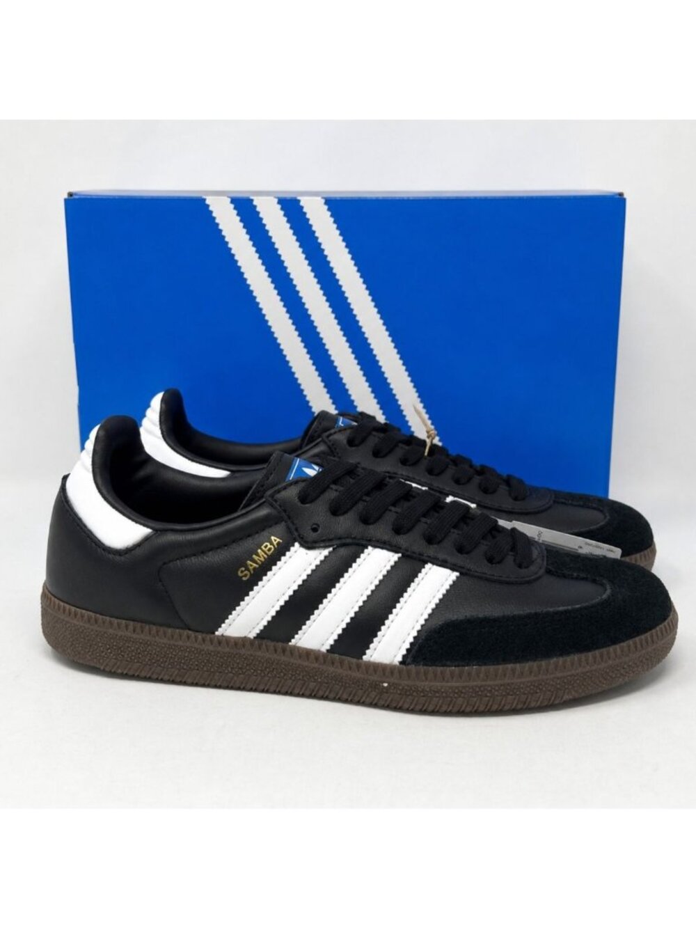 Adidas Samba OG B75807 Mens 6 Womens 7 Black White Gum Leather Sneakers - Picture 2 of 8
